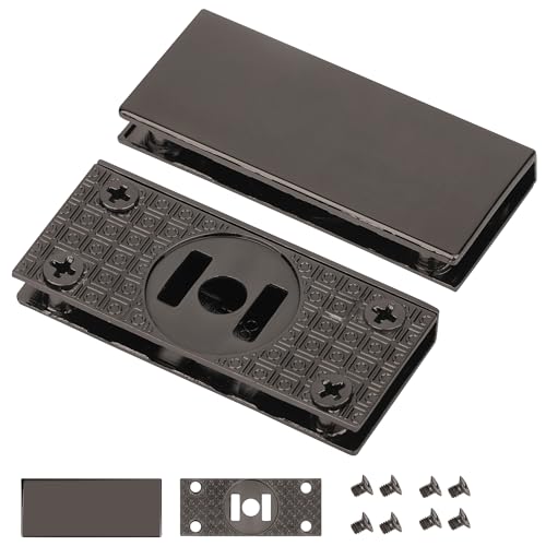 WedDecor Metallkanten-Clip-Platten mit Schrauben - Rechteckiger Geldbörsen-Verschluss, Kantenschutzschnalle, Handtaschen-Verschlussplatte, Metalltaschenschloss, Bastel- & Reparatur-Hardware - Gunmetal von WedDecor