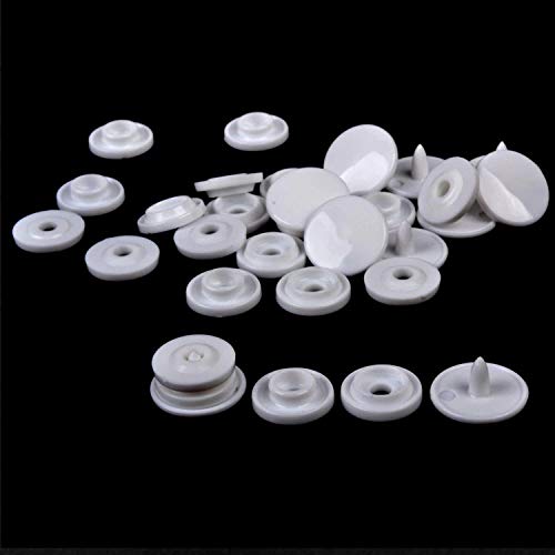 WedDecor Nahtfreies Original Kam Snap Presse Plastik Verbindungen Knöpfe T3 Größe Für DIY Kunst & Basteln Bekleidung Kinder Kleidung Lätzchen Windeln Wolle Stoffe, Schwarz, 50pcs von WedDecor