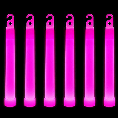 WedDecor Neon Farben Ultra Hell Fluoreszierend Leuchtstab Rohre Tragegurt Premium Fluoreszierend Stangen Licht Stäbe für Abschlussfeier, Camping, Neu Year S Eve, 6 Inches, 25pcs, Pink von WedDecor