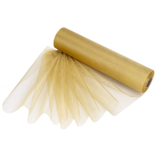 WedDecor Organza-Rollenstoff, Tüll-Stoffrolle, Dekoratives Tuch für Stuhlbogen, Tischläufer, Band Schärpe, Party-Deko, DIY-Handwerk — 29 x 25 cm, Gold WedDecor Organza-Rollenstoff, Tüll-Stoffrolle, Dekoratives Tuch für Stuhlbogen, Tischläufer, Band Schärpe, Party-Deko, DIY-Handwerk — 29 x 25 cm, Gold von WedDecor