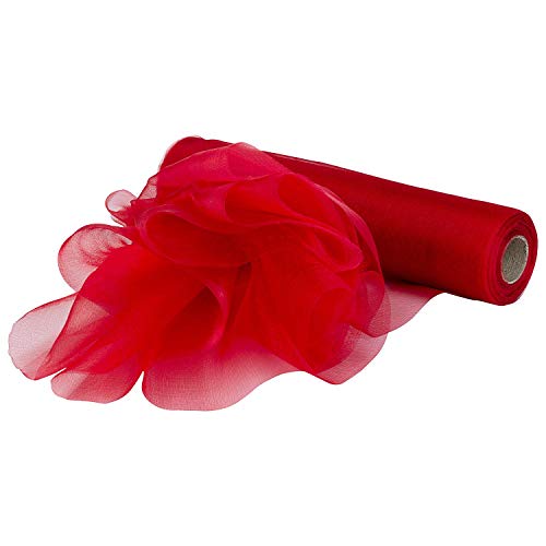 WedDecor Organza-Rollstoff, Tüll-Stoffrolle, Dekoratives Tuch für Stuhlbogen, Tischläufer, Bandfloristik, Schärpe, Party-Deko, DIY-Handwerk — 29 cm x 25 cm, Rot WedDecor Organza-Rollstoff, Tüll-Stoffrolle, Dekoratives Tuch für Stuhlbogen, Tischläufer, Bandfloristik, Schärpe, Party-Deko, DIY-Handwerk — 29 cm x 25 cm, Rot von WedDecor