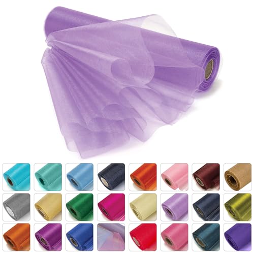 WedDecor Organza-Rollstoff, Tüll-Stoffrolle, dekoratives Tuch für Stuhlbogen, Tischläufer, Bandfloristik, Schärpe, Party-Deko, DIY-Handwerk — 25mx29cm, Lilac WedDecor Organza-Rollstoff, Tüll-Stoffrolle, dekoratives Tuch für Stuhlbogen, Tischläufer, Bandfloristik, Schärpe, Party-Deko, DIY-Handwerk — 25mx29cm, Lilac von WedDecor