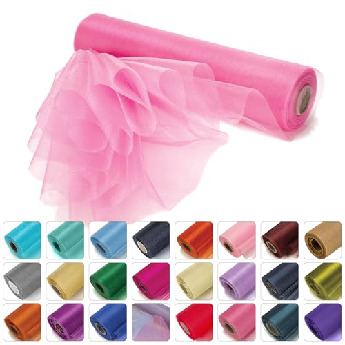 WedDecor Organza-Rollstoff, Tüll-Stoffrolle, dekoratives Tuch für Stuhlbogen, Tischläufer, Bandfloristik, Schärpe, Party-Deko, DIY-Handwerk — 25mx29cm, RosaFarben WedDecor Organza-Rollstoff, Tüll-Stoffrolle, dekoratives Tuch für Stuhlbogen, Tischläufer, Bandfloristik, Schärpe, Party-Deko, DIY-Handwerk — 25mx29cm, RosaFarben von WedDecor