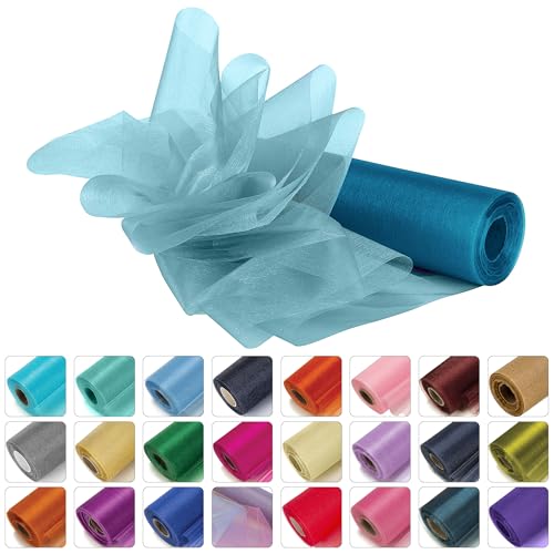 WedDecor Organza-Rollstoff, Tüll-Stoffrolle, dekoratives Tuch für Stuhlbogen, Tischläufer, Bandfloristik, Schärpe, Party-Deko, DIY-Handwerk — 25mx29cm, TürkisBlau WedDecor Organza-Rollstoff, Tüll-Stoffrolle, dekoratives Tuch für Stuhlbogen, Tischläufer, Bandfloristik, Schärpe, Party-Deko, DIY-Handwerk — 25mx29cm, TürkisBlau von WedDecor