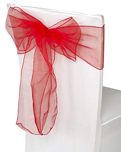 WedDecor Organza-Schärpen für Stuhlhussen Fuller Bow in Rot für Bankett, Geburtstag, Jubiläum, Weihnachtsfeiern, Eventdekorationen, 17 cm x 280 cm, 25 Stück WedDecor Organza-Schärpen für Stuhlhussen Fuller Bow in Rot für Bankett, Geburtstag, Jubiläum, Weihnachtsfeiern, Eventdekorationen, 17 cm x 280 cm, 25 Stück von WedDecor