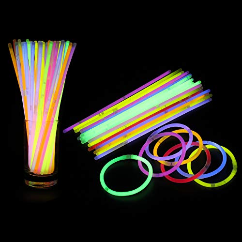 WedDecor Premium Knicklichter mit Verbindungsstücken, 20,3 cm Lange Knickstäbe, Party-Packs für Erwachsene, leuchtet im Dunkeln, Neon-Sticks von WedDecor