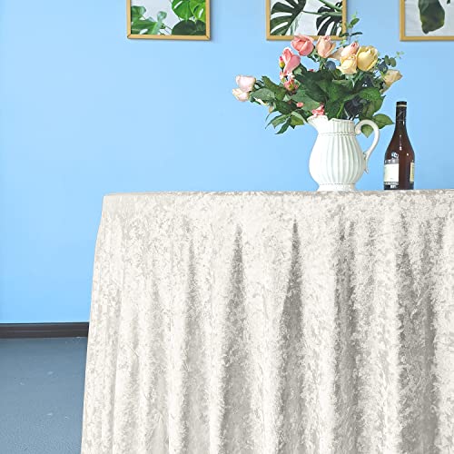 WedDecor Premium-Tischdecke aus Pannesamt, 335,3 cm, elfenbeinfarben, rund, glitzernd, weicher Stoff, Tischdecke für Küche, Hochzeit, Bankett und besondere Anlässe, Party-Tischdekoration, 1 Stück WedDecor Premium-Tischdecke aus Pannesamt, 335,3 cm, elfenbeinfarben, rund, glitzernd, weicher Stoff, Tischdecke für Küche, Hochzeit, Bankett und besondere Anlässe, Party-Tischdekoration, 1 Stück von WedDecor