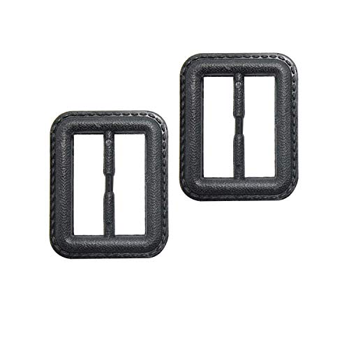 WedDecor Pu-Leder Bedeckt Plastik Schieber Ersatz Rechteckig Schnalle für Reparatur Riemen, Gurtband Riemen, Rucksack, DIY Kunst & Handwerk, 25mm - Schwarz, 25MM von WedDecor