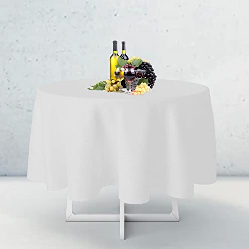 WedDecor Runde Tischdecke, hochwertig, 332 cm, weiß, 2 Stück, strapazierfähiges Polyestergewebe, Tischdecke für Hochzeit, Geburtstag, Jahrestag, Dinnerpartys, Veranstaltungen, Dekoration WedDecor Runde Tischdecke, hochwertig, 332 cm, weiß, 2 Stück, strapazierfähiges Polyestergewebe, Tischdecke für Hochzeit, Geburtstag, Jahrestag, Dinnerpartys, Veranstaltungen, Dekoration von WedDecor