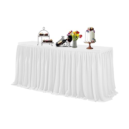 WedDecor Schwarz 21ft Polyester Tisch Rock mit Nylon Verschlüsse für Einfache Befestigung - Dekorativ Tisch Kleidung für Hochzeit, Partys, Feier, Events, Passt 2.5ft X 4ft Tisch - Weiß, 21 feet WedDecor Schwarz 21ft Polyester Tisch Rock mit Nylon Verschlüsse für Einfache Befestigung - Dekorativ Tisch Kleidung für Hochzeit, Partys, Feier, Events, Passt 2.5ft X 4ft Tisch - Weiß, 21 feet von WedDecor