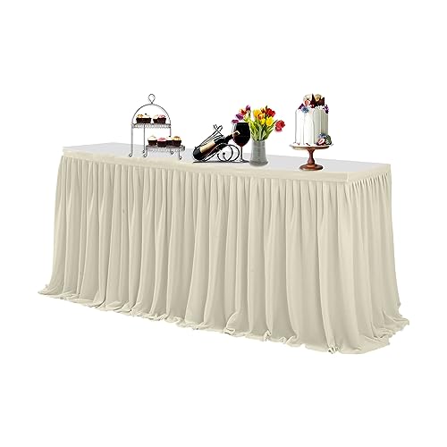 WedDecor Schwarz 21ft Polyester Tisch Rock mit Nylon Verschlüsse für Einfache Befestigung - Dekorativ Tisch Kleidung für Hochzeit, Partys, Feier, Events, Passt 2.5ft X 4ft Tisch - Creme, 21 feet WedDecor Schwarz 21ft Polyester Tisch Rock mit Nylon Verschlüsse für Einfache Befestigung - Dekorativ Tisch Kleidung für Hochzeit, Partys, Feier, Events, Passt 2.5ft X 4ft Tisch - Creme, 21 feet von WedDecor