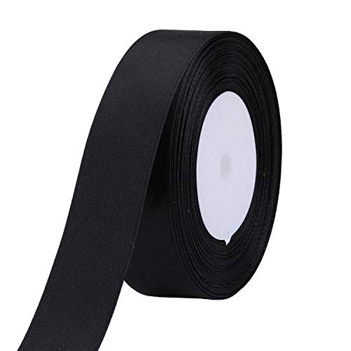 WedDecor Schwarzes Band zum Verpacken von Geschenken, 3 mm x 10 Meter doppelseitiges Polyester-Satinband, Rolle für Weihnachten, Hochzeit, Basteln, Haarschleife, Nähen, Geburtstagstortendekoration WedDecor Schwarzes Band zum Verpacken von Geschenken, 3 mm x 10 Meter doppelseitiges Polyester-Satinband, Rolle für Weihnachten, Hochzeit, Basteln, Haarschleife, Nähen, Geburtstagstortendekoration von WedDecor
