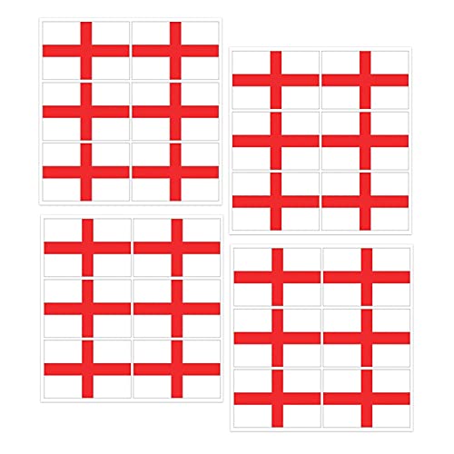 WedDecor St. George Cross England Fußball Flagge Aufkleber, selbstklebende langlebige Aufkleber für Unterstützung der England Team Fußball WM Aufkleber und Sportveranstaltungen, 40 Stück WedDecor St. George Cross England Fußball Flagge Aufkleber, selbstklebende langlebige Aufkleber für Unterstützung der England Team Fußball WM Aufkleber und Sportveranstaltungen, 40 Stück von WedDecor