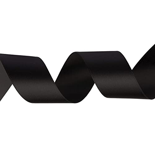 Weddecor 10mm x 25m Schwarz Double Sided-Satin-Band-Rolle - Rolle von Polyester-Gewebe für Nähen, Kunsthandwerk, Bögen, Kleider, Geschenkverpackung - Dekoration für Hochzeit, Geburtstag, Kleidung Weddecor 10mm x 25m Schwarz Double Sided-Satin-Band-Rolle - Rolle von Polyester-Gewebe für Nähen, Kunsthandwerk, Bögen, Kleider, Geschenkverpackung - Dekoration für Hochzeit, Geburtstag, Kleidung von WedDecor