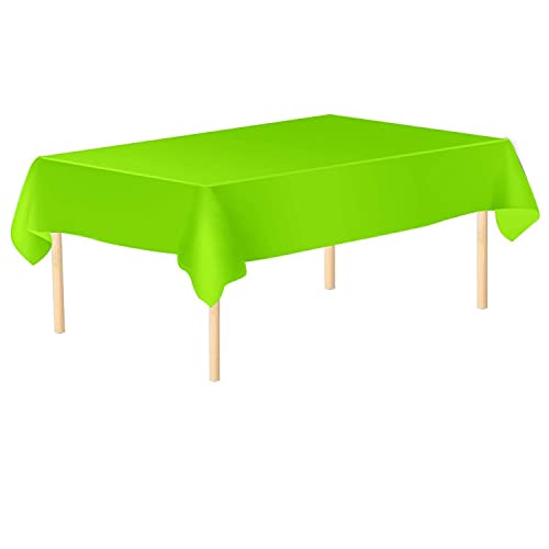 Weddecor 137,2 x 274,3 cm rechteckige Einweg-Tischdecken aus Kunststoff für Geburtstag und Hochzeitsfeiern, Innen- und Außenbereich, Tischdekoration (apfelgrün, 1 Stück) von WedDecor