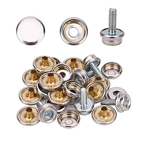 WedDecor Maschine Schraube Druckknöpfe, Snap Verschluss Mit Schraube, Schrauben Snaps für Campervans, Wohnwagen, Markisen, Sofas, Kinder Sitze, Ausrüstung Bezüge - Schraube Länge (12mm), Set of 20 von WedDecor