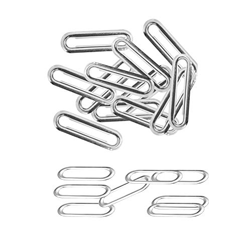 Weddecor Ovale Messingösen mit Unterlegscheiben, rostfreie Ösen für Lederwaren, Schreibwaren, DIY Kunst und Handwerksprojekte, Vinyl-Banner machen, Silber, 35 mm, 50 Stück von WedDecor