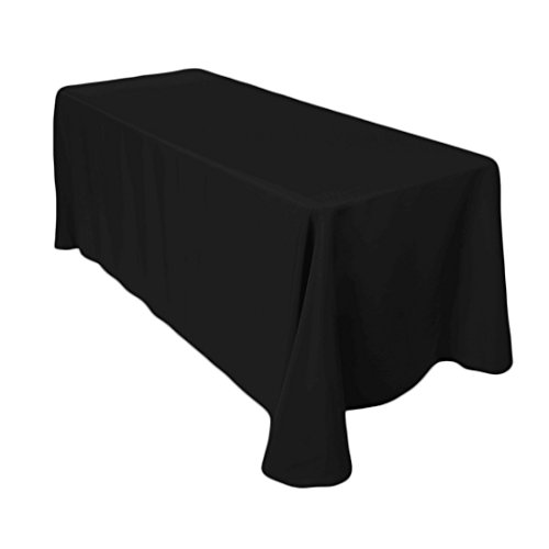 Weddecor Premium-Qualität 178 x 326 cm, schwarz, 1 Stück, rechteckige Tischdecke aus strapazierfähigem Polyestergewebe, Hochzeit, Geburtstag, Jahrestag, Abendessen, Party, Event-Dekoration von WedDecor