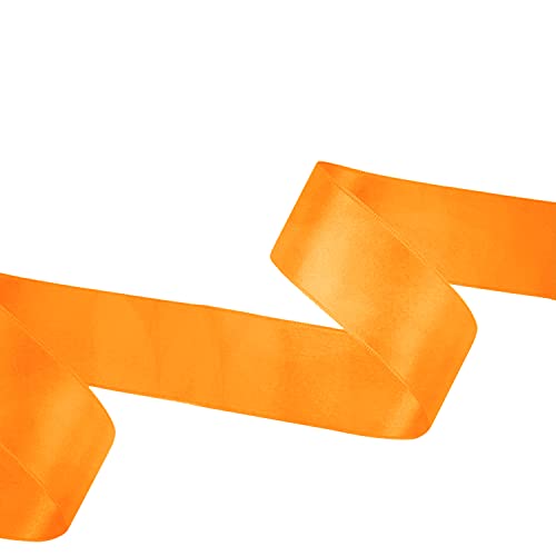 Weddecor doppelseitiges Polyester-Satinband, fluoreszierend, orange, für Kunst und Handwerk, Hochzeitsdekoration, 6 mm x 25 m von WedDecor