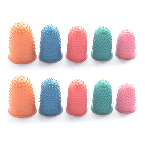 WeddHuis 10 Stück Gummi Fingerhüte - Silikon Fingerschutz für Geldzählen, Schreiben, Sortieren und Sportspiele - Wiederverwendbare Fingerkissen in 5 Größen und Farben WeddHuis 10 Stück Gummi Fingerhüte - Silikon Fingerschutz für Geldzählen, Schreiben, Sortieren und Sportspiele - Wiederverwendbare Fingerkissen in 5 Größen und Farben von WeddHuis