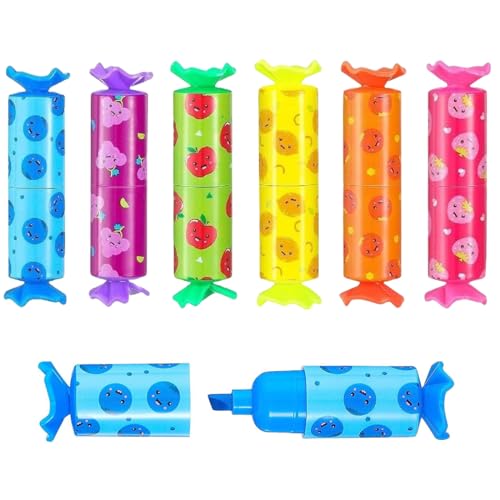 WeddHuis 6Stück 6 Farben Mini Textmarker Stift Set Mini Textliner Mini Highlighter Stifte Marker Mini Highlighter Pen für Schüler Mitgebsel Lustige Schreibwaren Süße Bonbon Form WeddHuis 6Stück 6 Farben Mini Textmarker Stift Set Mini Textliner Mini Highlighter Stifte Marker Mini Highlighter Pen für Schüler Mitgebsel Lustige Schreibwaren Süße Bonbon Form von WeddHuis