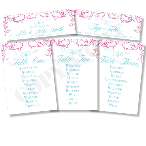 Personalisierbarer Hochzeitstischplan, Platzdekoration, Elemente, Zeremoniekarten (1 Postkarte), A5, elfenbeinfarbenes Kraftpapier von Wedding Cards