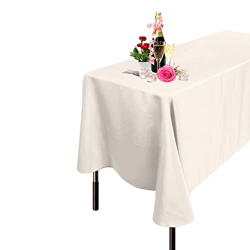 Wedding Supply Tischdecke, rechteckig, Baumwolle, Polyester, für Hochzeit, Esszimmer und Geburtstagsparty, 228 x 396 cm, elfenbeinfarben Wedding Supply Tischdecke, rechteckig, Baumwolle, Polyester, für Hochzeit, Esszimmer und Geburtstagsparty, 228 x 396 cm, elfenbeinfarben von WedDecor
