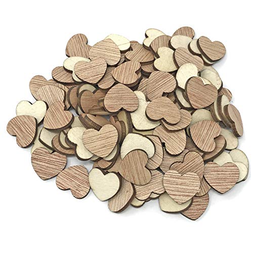 15 mm Love Hearts uni Holz Shabby Chic Craft Scrapbook Vintage Konfetti Herzen, holz, beige, 15 mm von Wedding Touches