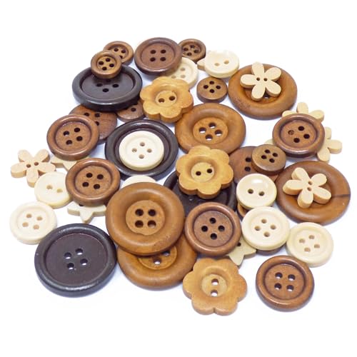 Holzknöpfe zum Verzieren bei der Kartenherstellung. Mischung besteht aus 50 Knöpfen im natürlichen Shabby-Chic-Design Holzknöpfe zum Verzieren bei der Kartenherstellung. Mischung besteht aus 50 Knöpfen im natürlichen Shabby-Chic-Design von Wedding Touches