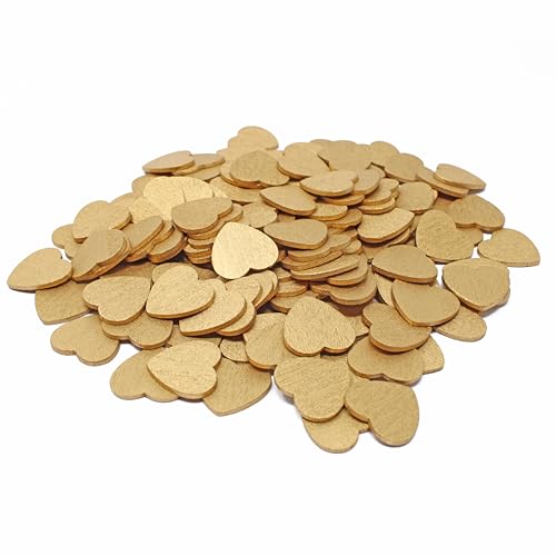 Konfetti-Herzen, 18 mm, Holz, Shabby-Chic-Stil, Vintage, Goldfarben, holz, gold, 18 mm Konfetti-Herzen, 18 mm, Holz, Shabby-Chic-Stil, Vintage, Goldfarben, holz, gold, 18 mm von Wedding Touches