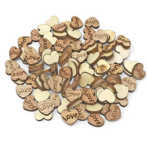 Mini-Holzherzen mit Gravur "Love", 10 mm, Shabby Chic, für Scrapbooking, Vintage-Konfetti, 250 Stück von Wedding Touches