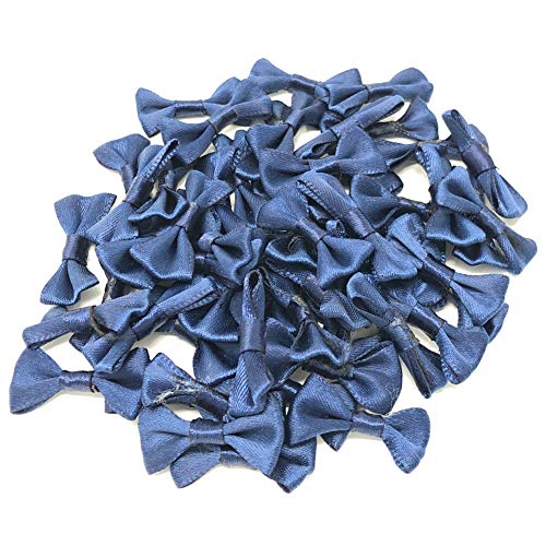 Mini-Satinschleifen, 30 mm, marineblau, dekorative flache Rückseite, Verzierungen (25) von Wedding Touches