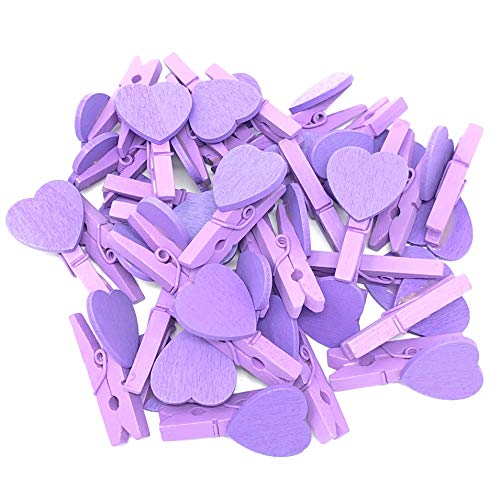 Mini-Wäscheklammern, 30 mm, mit passenden 18 mm, violetten Herzen, für Shabby-Chic, Hochzeit, 25 Stück Mini-Wäscheklammern, 30 mm, mit passenden 18 mm, violetten Herzen, für Shabby-Chic, Hochzeit, 25 Stück von Wedding Touches