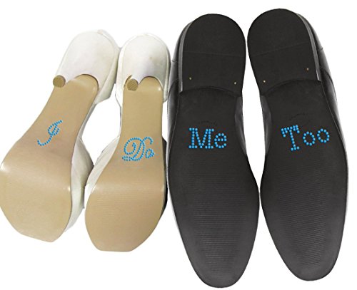 Schuhsticker-Set mit englischsprachiger Aufschrift „I Do“ und „Me Too“ aus Strass, für Hochzeitsschuhe, Aufkleber, Silber Schuhsticker-Set mit englischsprachiger Aufschrift „I Do“ und „Me Too“ aus Strass, für Hochzeitsschuhe, Aufkleber, Silber von Wedding Touches