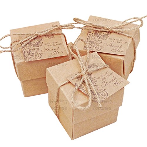 Wedding Touches Geschenkboxen für Gastgeschenke auf Hochzeiten, rustikaler Vintage-Stil / Shabby Chic, mit Anhängern, 75 Stück Wedding Touches Geschenkboxen für Gastgeschenke auf Hochzeiten, rustikaler Vintage-Stil / Shabby Chic, mit Anhängern, 75 Stück von Wedding Touches