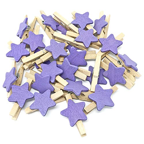 Wedding Touches Kleine Wäscheklammern mit 18 mm Sternen, für Hochzeit, 30 mm, Lila, 50 Stück, holz, Violett, 30 mm Wedding Touches Kleine Wäscheklammern mit 18 mm Sternen, für Hochzeit, 30 mm, Lila, 50 Stück, holz, Violett, 30 mm von Wedding Touches