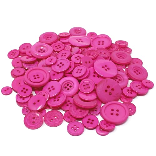 Wedding Touches Knopfsortiment aus Acryl / Kunstharz, für Karten und Verzierungen, fuchsia, rosa, 100 g-Beutel von Wedding Touches