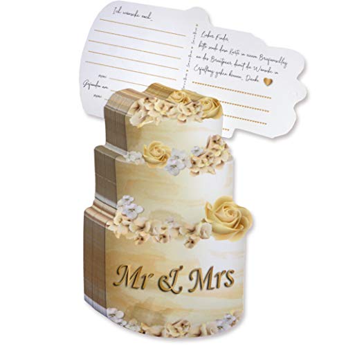 WeddingTree 50 Ballonkarten Hochzeit Vintage - Torten Design - Ballonflugkarten für Hochzeit - Extra leicht für langen Flug - Gelocht WeddingTree 50 Ballonkarten Hochzeit Vintage - Torten Design - Ballonflugkarten für Hochzeit - Extra leicht für langen Flug - Gelocht von WeddingTree