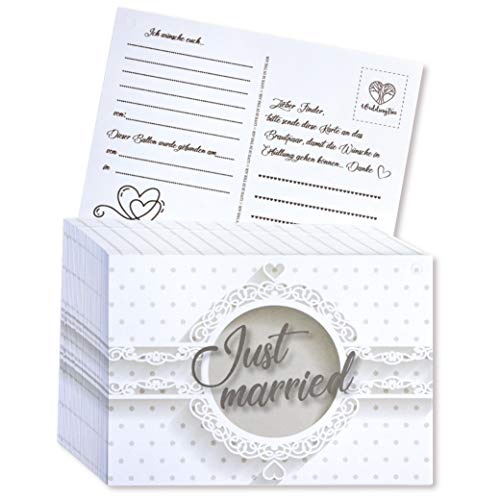 WeddingTree 50 Ballonkarten Hochzeit Vintage - Weiße Hochzeit Design - Ballonflugkarten für Hochzeit - Extra leicht für langen Flug - Gelocht WeddingTree 50 Ballonkarten Hochzeit Vintage - Weiße Hochzeit Design - Ballonflugkarten für Hochzeit - Extra leicht für langen Flug - Gelocht von WeddingTree