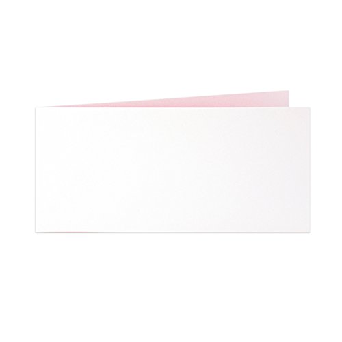 Glänzende Klappkarte "Perle", 5 St., rosé perlmutt - Blanko-Karte peferkt als Einladungskarte oder Dankeskarte zum selbst Gestalten für die Hochzeit von Weddix