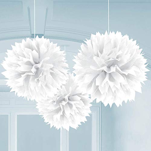 White Paper Fluffy Decorations 40cm /3 White Paper Fluffy Decorations 40cm /3 von amscan