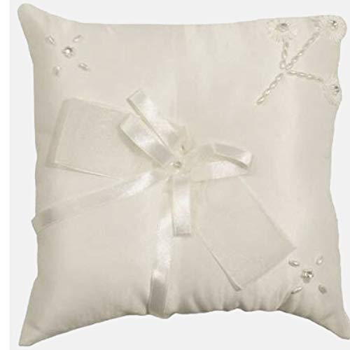 Ringkissen für Hochzeit, Creme, Kissen für Trauringe mit Perlen Verzierung, quadratisch 20 x 20 cm Ringkissen für Hochzeit, Creme, Kissen für Trauringe mit Perlen Verzierung, quadratisch 20 x 20 cm von Weddix