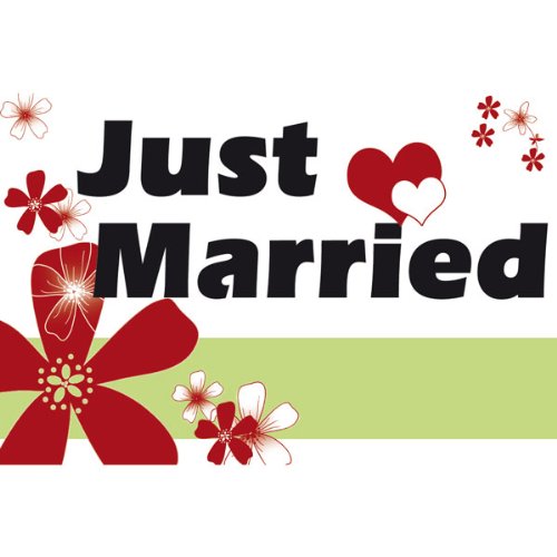 XXL-Flagge Banner Just Married, 1,50 Meter breit Hochzeitsflagge mit Ösen zum Aufhängen Hochzeitsdeko Fahne Girlande Hochzeit XXL-Flagge Banner Just Married, 1,50 Meter breit Hochzeitsflagge mit Ösen zum Aufhängen Hochzeitsdeko Fahne Girlande Hochzeit von Weddix