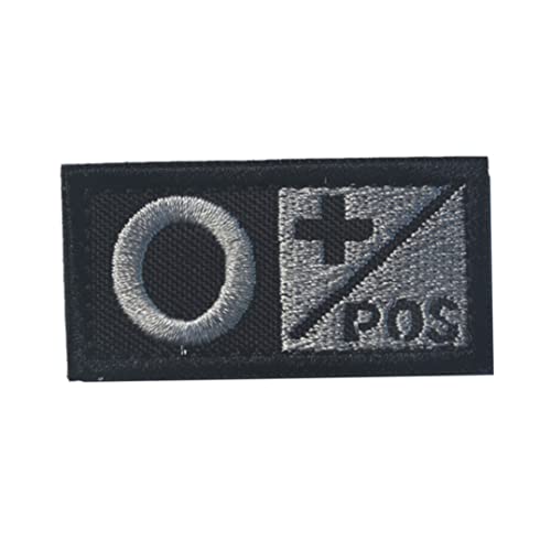 Blutgruppe Abzeichen Nylon gestickt Moral Emblem Applizes Dekorative Patches Typ O pos von Wedhapy