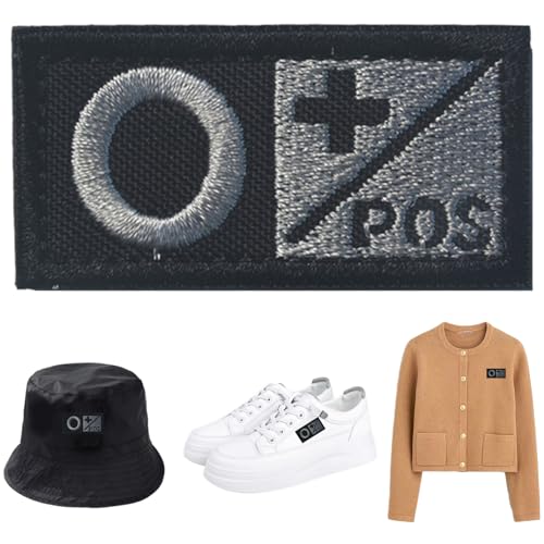 Blutgruppen-Abzeichen, Nylon, besticktes Moral-Emblem, dekorative Aufnäher, Stil O POS von Wedhapy