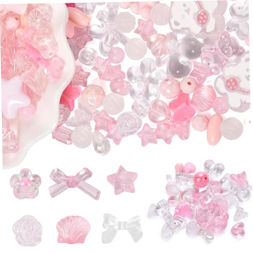Süße Perlen, 5 Pack 100g Bogen Schmetterlingsblumen Acrylperlen für Armbänder Halskette Schmuck herstellen DIY -Kunsthandwerk machen von Wedhapy