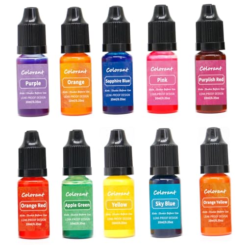 Wedhapy Kerzenfarbstoff Kerzenfarbstoff 10 Farben 10 Ml/Flasche Kerzenfarbstoff Lebendiger Seifenfarbstoff Auf ölbasis Hochkonzentrierte Kerzenfarbe Für Kerzenherstellungszubehör von Wedhapy