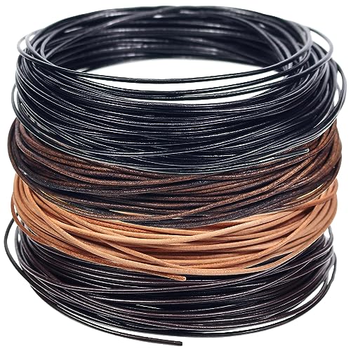 Wednesday 4 Farben x 5m - 2.0mm echter Gürtel/Lederkette, klassischer Vintage-Gürtel für DIY-Armbänder, Halsketten, Riemen und anderen Schmuck, schwarz/braun/natur/kaffee Wednesday 4 Farben x 5m - 2.0mm echter Gürtel/Lederkette, klassischer Vintage-Gürtel für DIY-Armbänder, Halsketten, Riemen und anderen Schmuck, schwarz/braun/natur/kaffee von Wednesday