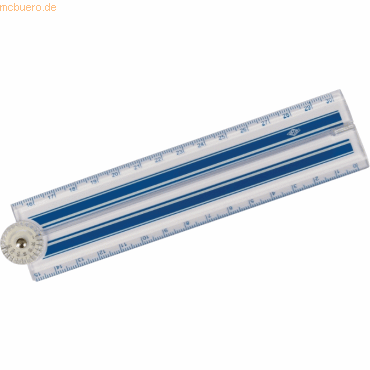 Wedo Klapplineal mit Winkelskala Kunsstoff 30cm transparent von Wedo