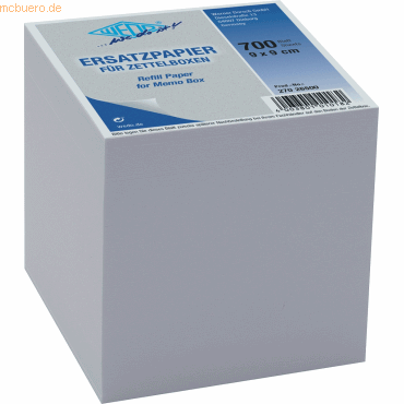 Wedo Zettelbox Ersatzpapier 9x9cm weiß von Wedo